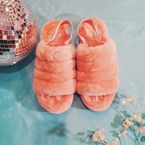 UGG | Shoes | Peach Ugg Fluff Yeah Slides | Poshmark